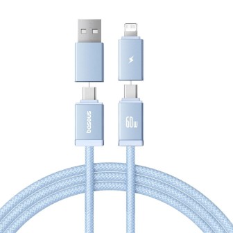 Premium Versatile Two-for-Two Fast Charging Cable U+C to C+L 60W 1M