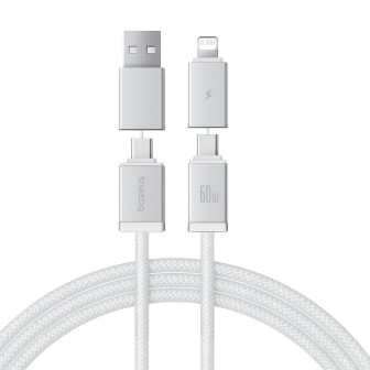 Premium Versatile Two-for-Two Fast Charging Cable U+C to C+L 60W 1M