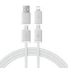 Premium Versatile Two-for-Two Fast Charging Cable U+C to C+L 60W 1M