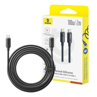 Premium Foamed Silicone Fast Charging Data Cable USB-C to USB-C 100W - White