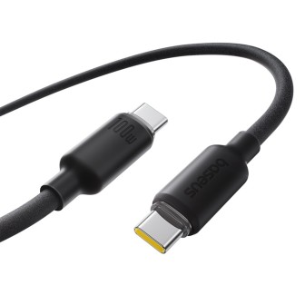 Premium Foamed Silicone Fast Charging Data Cable USB-C to USB-C 100W - Black