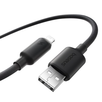 Premium Foamed Silicone Fast Charging Data Cable USB-A to Lightning 2.4A - Black