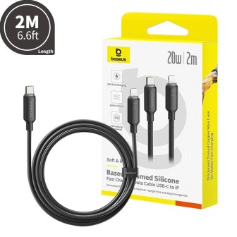 Premium Foamed Silicone Fast Charging Data Cable USB-C to Lightning 20W - White