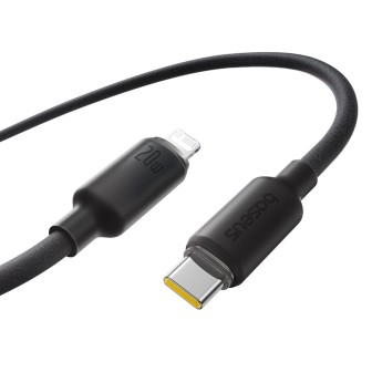 Premium Foamed Silicone Fast Charging Data Cable USB-C to Lightning 20W - Black