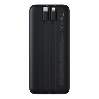 Premium Lipow Dual-Cable Power Bank with Digital Display 10000mAh 22.5W - Black