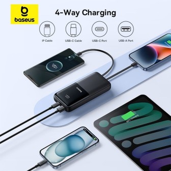 Premium Lipow Dual-Cable Power Bank with Digital Display 20000mAh