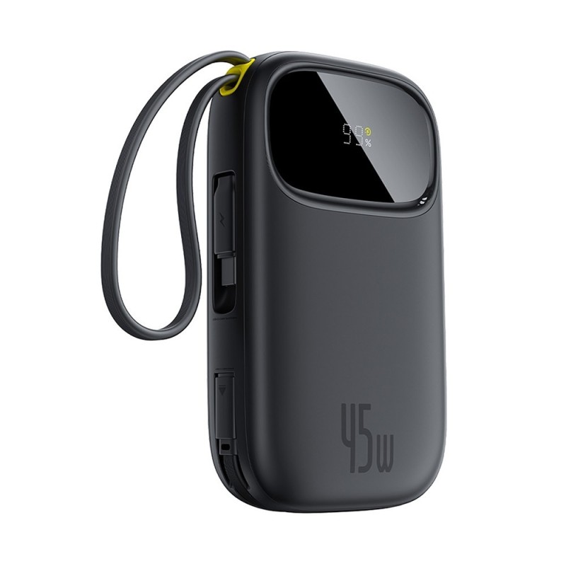 Premium EnerFill FC31 Digital Display Power Bank with 2 Built-in Cables - Purple