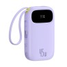 Premium EnerFill FC31 Digital Display Power Bank with 2 Built-in Cables - Purple