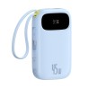Premium EnerFill FC31 Digital Display Power Bank with 2 Built-in Cables - White
