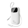 Premium EnerFill FC31 Digital Display Power Bank with 2 Built-in Cables - White