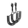 Premium Fish-Eye Coiled Data Cable USB-A to USB-C 2A 1m (Pack of