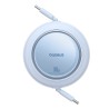 Premium Free2Pull Mini Retractable Charging Cable USB-C to USB-C 100W - Blue