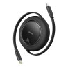 Premium Free2Pull Mini Retractable Charging Cable USB-C to USB-C 100W - Black