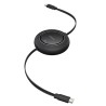 Premium Free2Pull Mini Retractable Charging Cable USB-C to USB-C 100W - Black