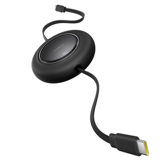 Premium Free2Pull Mini Retractable Charging Cable USB-C to USB-C 100W - Purple