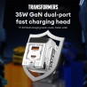 Transformers 35W PD Fast Charger TF-K21 GaN USB A + Type C Dual Port - Black