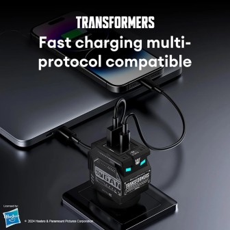 Transformers 35W PD Fast Charger TF-K21 GaN USB A + Type C Dual Port - Black
