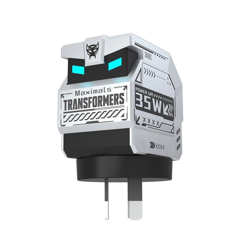 Transformers 35W PD Fast Charger TF-K21 GaN USB A + Type C Dual Port - Silver