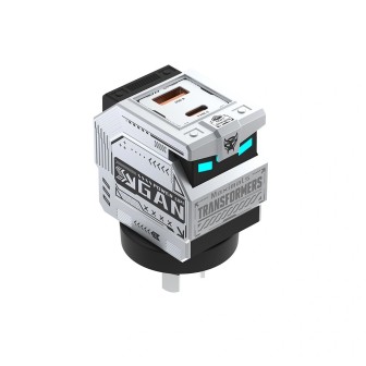 Transformers 35W PD Fast Charger TF-K21 GaN USB A + Type C Dual Port - Silver