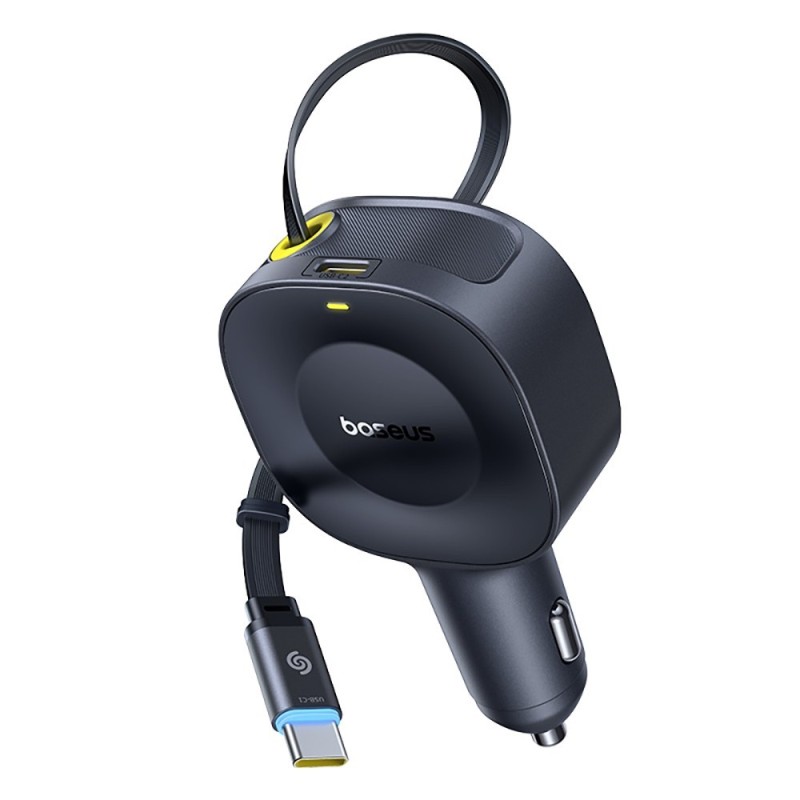 Premium PrimeTrip VR2 Car Charger With Retractable Cable C+C