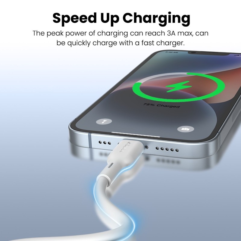 Premium PowerWire II Series Liquid Silicone Charging Data Cable USB-A to - Black
