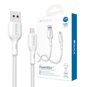 Premium PowerWire II Series Liquid Silicone Charging Data Cable USB-A to - White