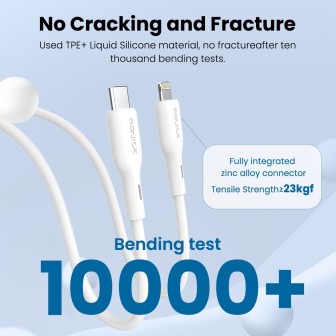 Premium PowerWire II Series Liquid Silicone Charging Data Cable USB-C to - White