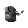 Premium PicoGo AG11 Universal Travel Adapter with Retractable Cable 2AC+2U+2C