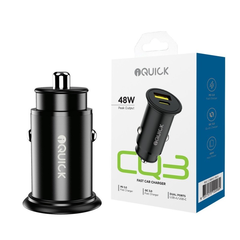 Premium CQ3 48W Fast Car Charging Dual USB-A / USB-C Ports | Australia