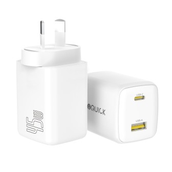 Premium NANO ENERGY 2 45W PD3.0 USB-C and USB-A Ports Charging Adapter