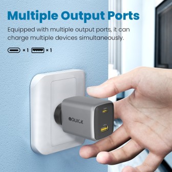 Premium NANO ENERGY 2 45W PD3.0 USB-C and USB-A Ports Charging Adapter