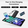 EnerFill FC11 Digital Display Power Bank with Dual Built-in Cables - Beige