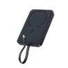 Premium EnerFill FM11 Magnetic Power Bank with Built-in USB Cable - Black