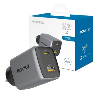 Premium NANO ENERGY 2 30W PD3.0 USB-C and USB-A Ports Charging Adapter