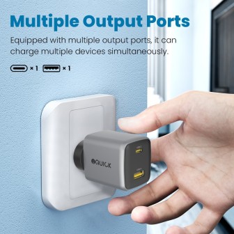 Premium NANO ENERGY 2 30W PD3.0 USB-C and USB-A Ports Charging Adapter