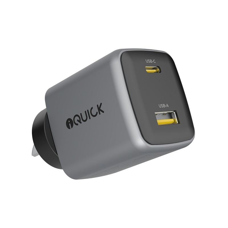 Premium NANO ENERGY 2 30W PD3.0 USB-C and USB-A Ports Charging Adapter - Gun