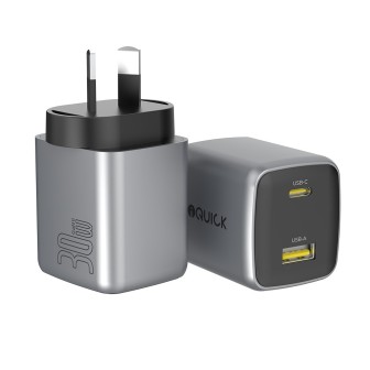Premium NANO ENERGY 2 30W PD3.0 USB-C and USB-A Ports Charging Adapter - Gun