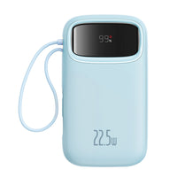 Thumbnail for Qpow2 Dual-Cable Digital Display Fast Charge Power Bank 10000mAh 22.5W - Blue