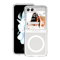 Thumbnail for Samsung Galaxy Z Flip5 Leather Wallet Flip MagSafe Case Cover - Clear