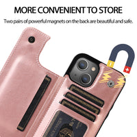 Thumbnail for Back Flip Leather Wallet Cover Case for iPhone 13 / 14 - Black