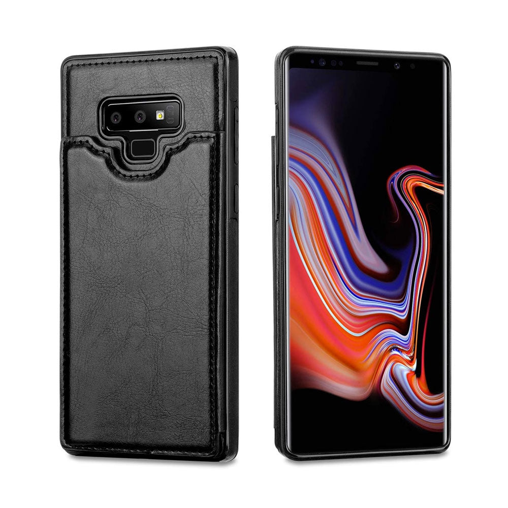 Back Flip Leather Wallet Case Cover for Samsung Galaxy Note 9 - Black