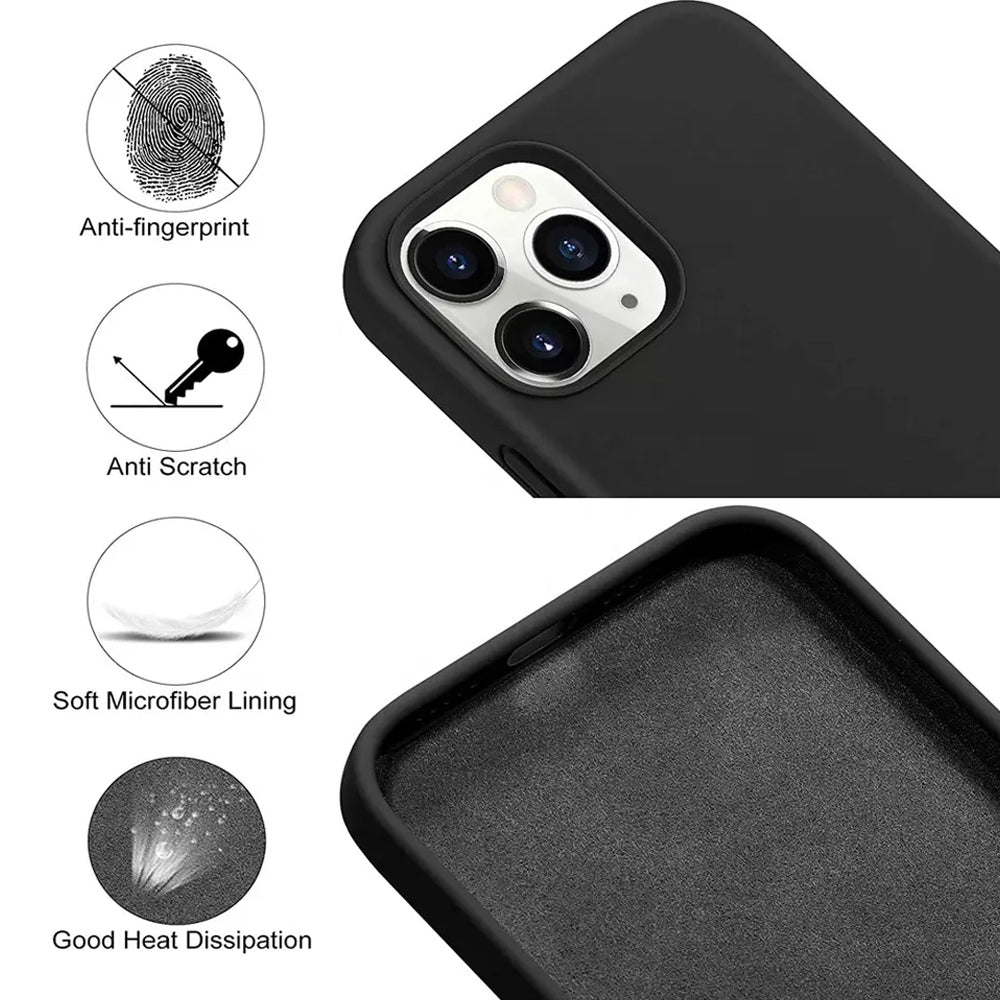 Liquid Silicone Case Cover for iPhone 14 Plus - Black