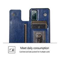 Thumbnail for Back Flip Leather Wallet Cover Case for Samsung Galaxy S20 FE - Black