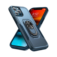 Thumbnail for Dual Layer Shockproof Case Cover With Metal Ring Holder for iPhone 13 Pro - Black