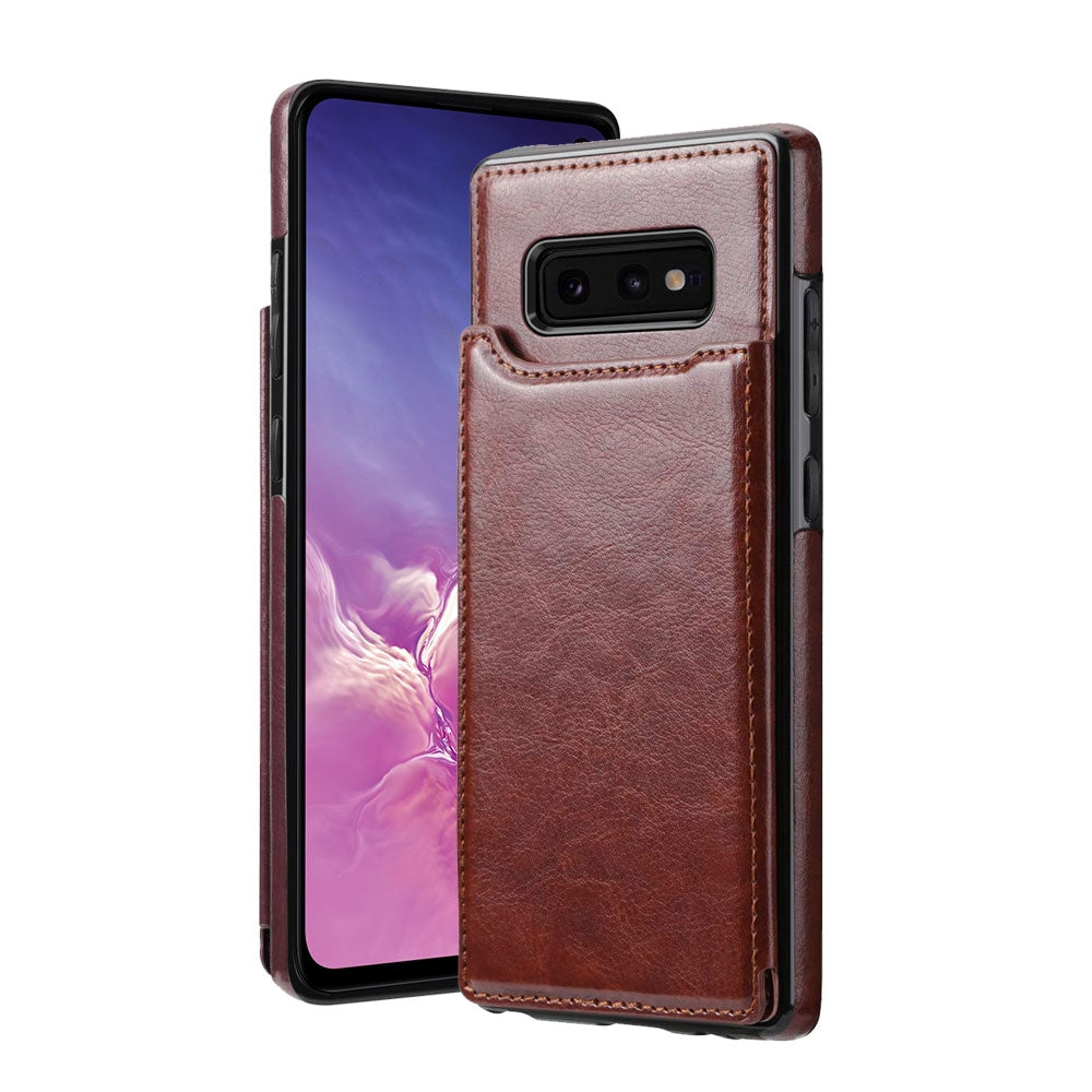 Samsung Galaxy S10 Leather Wallet Flip Case Cover - Black
