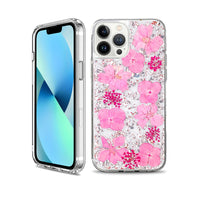 Thumbnail for Dried Flower Bling Gold Foil Clear Case Cover for iPhone 13 Pro - Gold