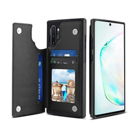 Thumbnail for Samsung Galaxy Note 10 Plus Leather Wallet Flip Case Cover - Black