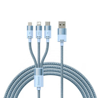 Thumbnail for One Drag Three Fast Charge Data Cable USB To M+L+C 3.5A 1.2m - Blue