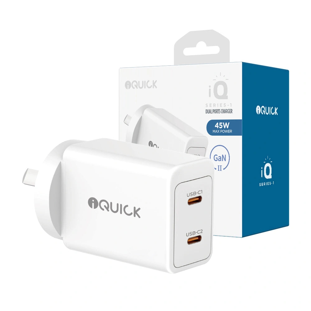 GaN II 45W PD3.0 Dual USB-C Ports Charging Adapter