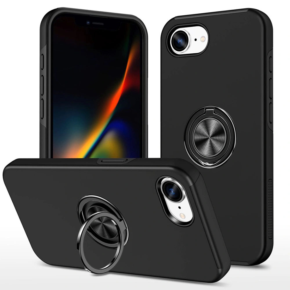 iPhone 16E / 17E Magnetic Ring Holder Shockproof Case Cover - Navy
